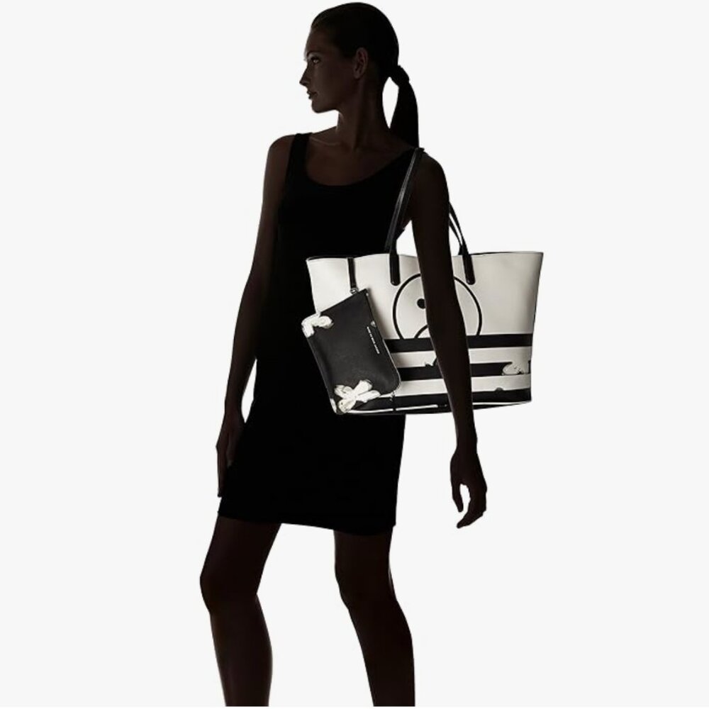 Rare MBMJ - Marc by Marc Jacobs Metropoli Unsmiley Striped Travel Tote and Pouch - Picture 12 of 16